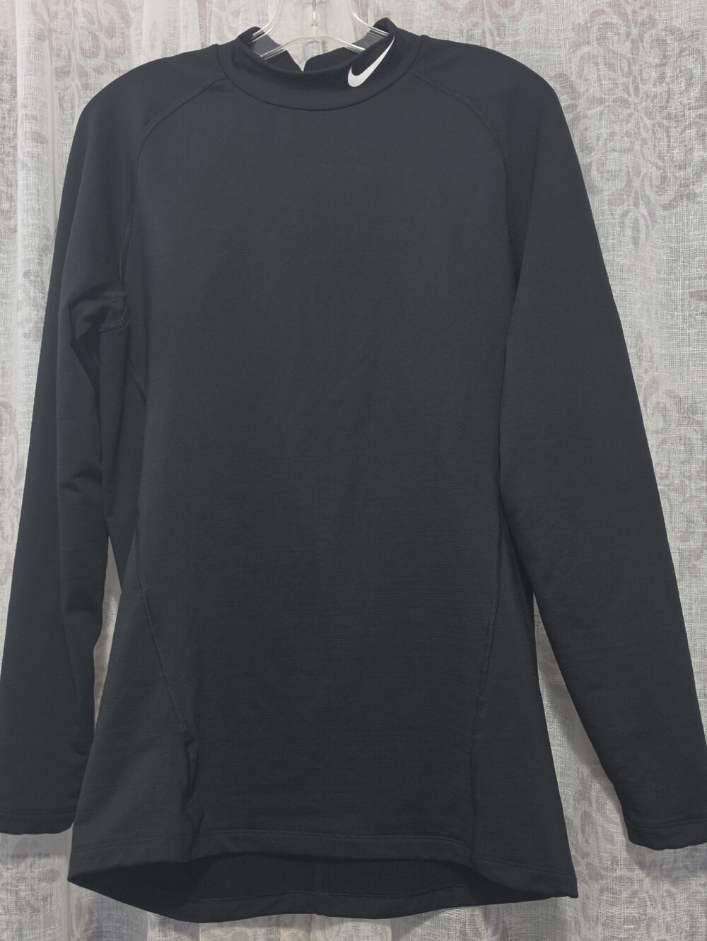 Nike Pro Dri-FIT Black Mock Neck Long Sleeve Slim Fit Training Top M